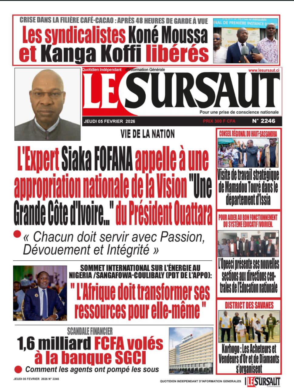 Le Sursaut - Installation des délégués du Syndicat des Acheteurs et Vendeurs d'Or et de Diamants dans le district des Savanes