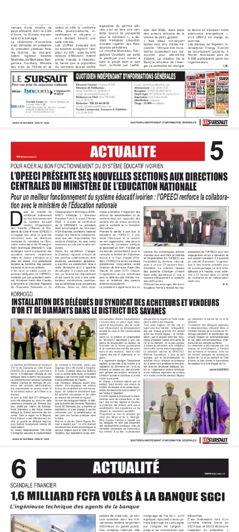 Le Sursaut - Installation des délégués du Syndicat des Acheteurs et Vendeurs d'Or et de Diamants dans le district des Savanes